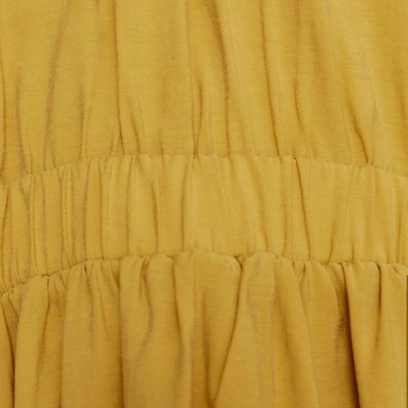 Zara Yellow Puff Sleeve Babydoll Mini Dress Ruched Waist NWT Size M - Picture 8 of 9